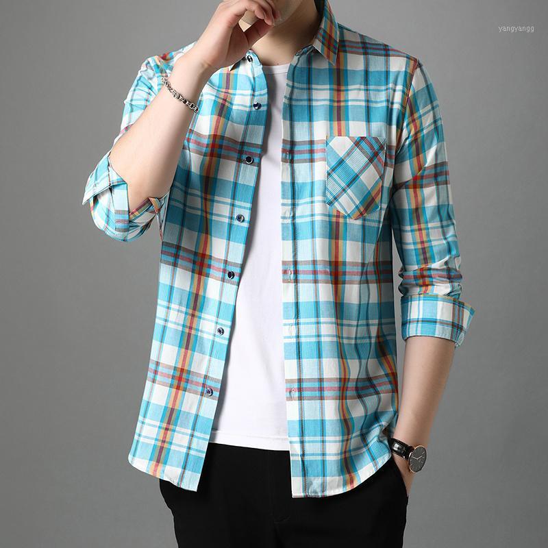 Men's Casual Shirts Slim Brand Designer Fit Fashion Mens Long Sleeve Classic Checkered Top Quality Work PlaidClothes Men 2022, Blue
Men's Casual Shirts Slim Brand Designer Fit Fashion Mens Long Sleeve Classic Checkered Top Quality Work PlaidClothes Men 2022, Blue