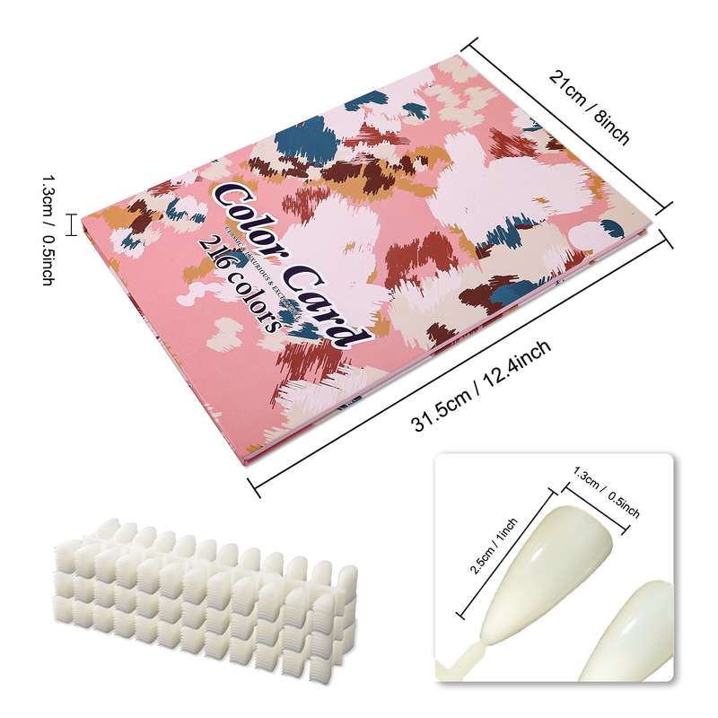 216 Colors Nail Tips Display Book DIY Nail Art Showing Shelf Gel Nail Polish Color Card Chart Painting Dedicated Display Board 220726
