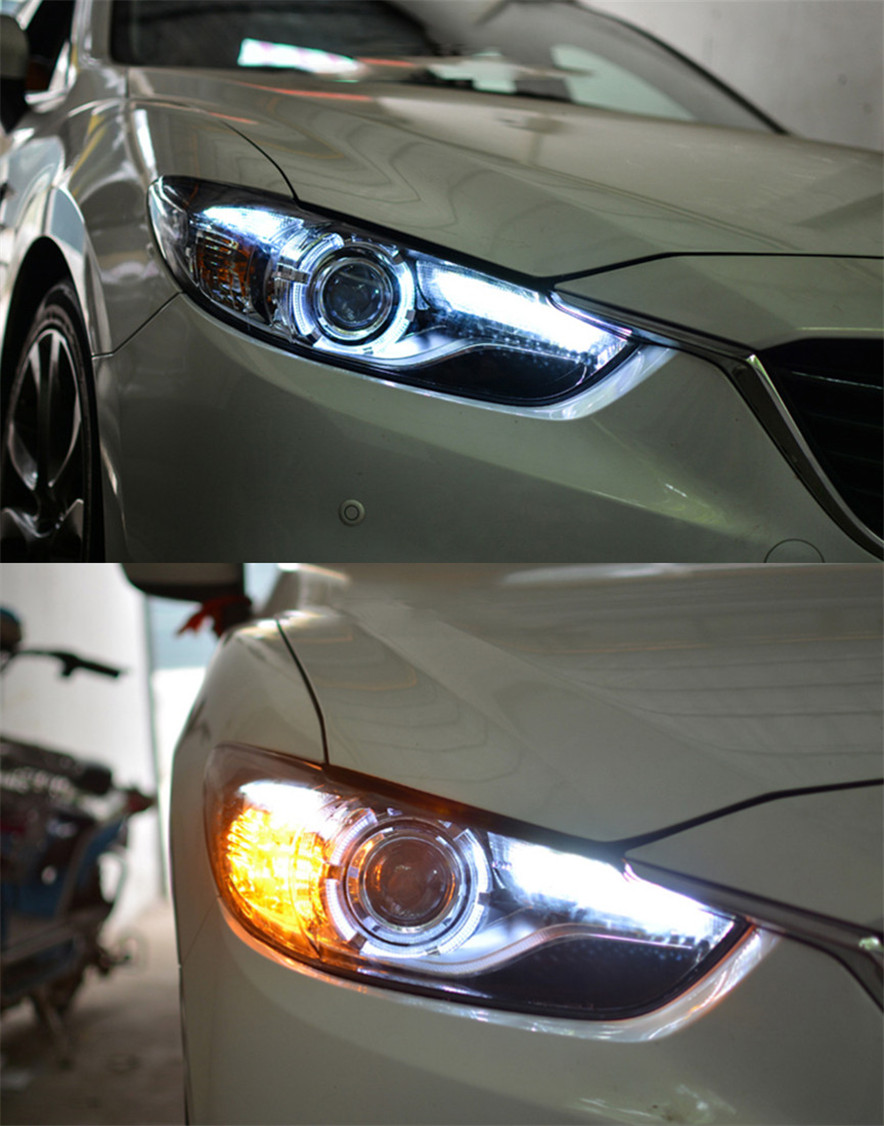 2 PCS Auto Car Head Light Parts For Mazda 6 Atenza 20 13-20 16 LED Lamps or Xenon Headlights DRL LED Dual Projector FACELIFT