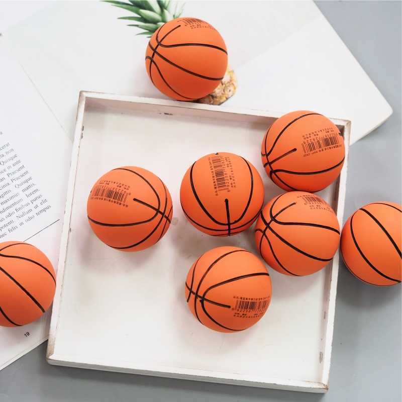Wholesale 63MM Diameter Mini Basketball Solid Soft Floating Bouncing Child Elastic Rubber Ball Reaction Training Stress Funny Toy