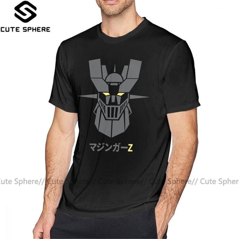 Mazinger T Shirt Mazinger Z Dark T-Shirt Short Sleeve Printed Tee Shirt Man Fashion 5x Fun 100 Percent Cotton Tshirt 210329