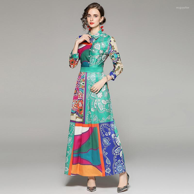 Casual Dresses High Quality Spring Summer Fall Runway Fashion Floral Print Collar Long Sleeve Women Ladies Party A Line Maxi Dress, Green
Casual Dresses High Quality Spring Summer Fall Runway Fashion Floral Print Collar Long Sleeve Women Ladies Party A Line Maxi Dress, Green