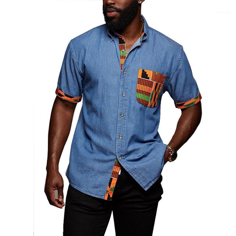 Men' Casual Shirts Men Denim Color Block Skinny Short Sleeved Lapel Shirt Patchwork Single Breasted Slim Turn Down Collar T, Blue
Men' Casual Shirts Men Denim Color Block Skinny Short Sleeved Lapel Shirt Patchwork Single Breasted Slim Turn Down Collar T, Blue