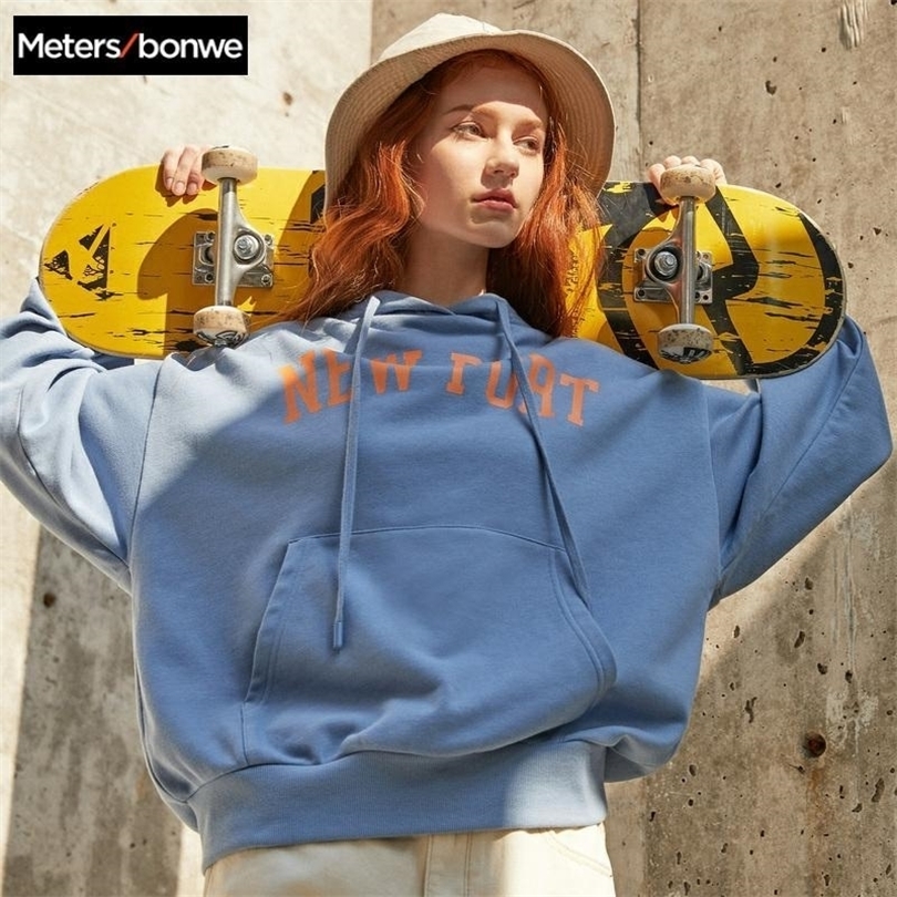 Metersbonwe Hoodies For Women Female letter Printed Female Casual Sweatshirt New women's Sweet Hoodies Loose Pullover T200723
