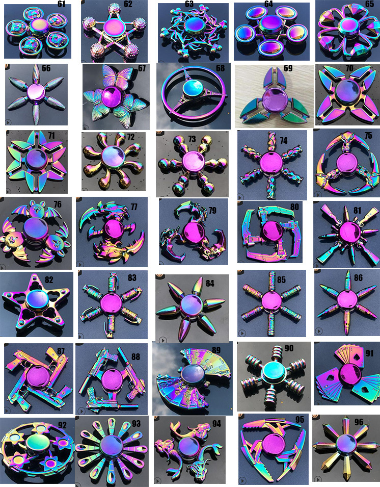 Decompression Toy rainbow Metal fidget spinner star flower skull dragon wing Hand Spinner for Autism ADHD Kids adults antistres Toy