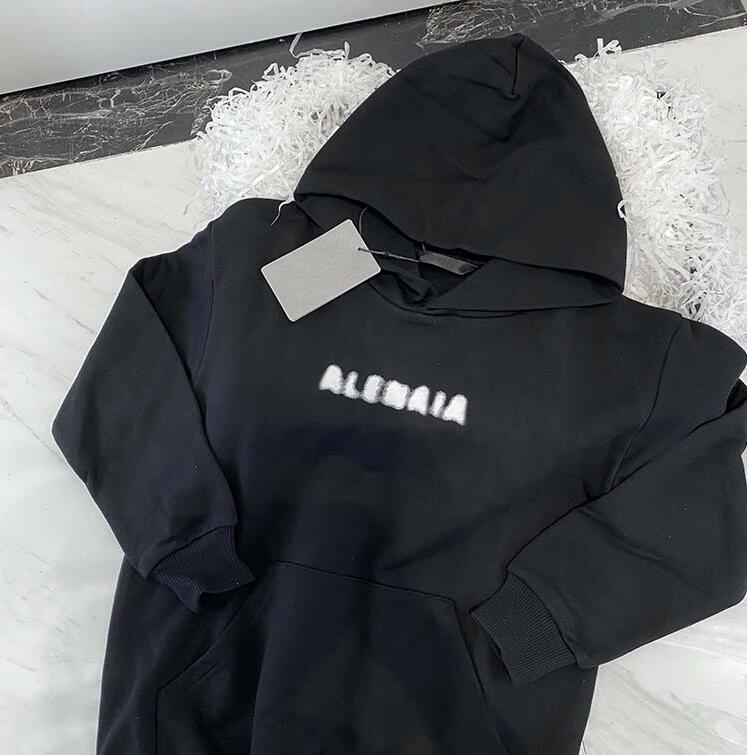 Kids Sweatshirts Boys Girls Hoodies Loose Letters Wave Printed Streetwear Hiphop Pullover Tops Children Casual Sweatshirts Baby Clothing Black Gray