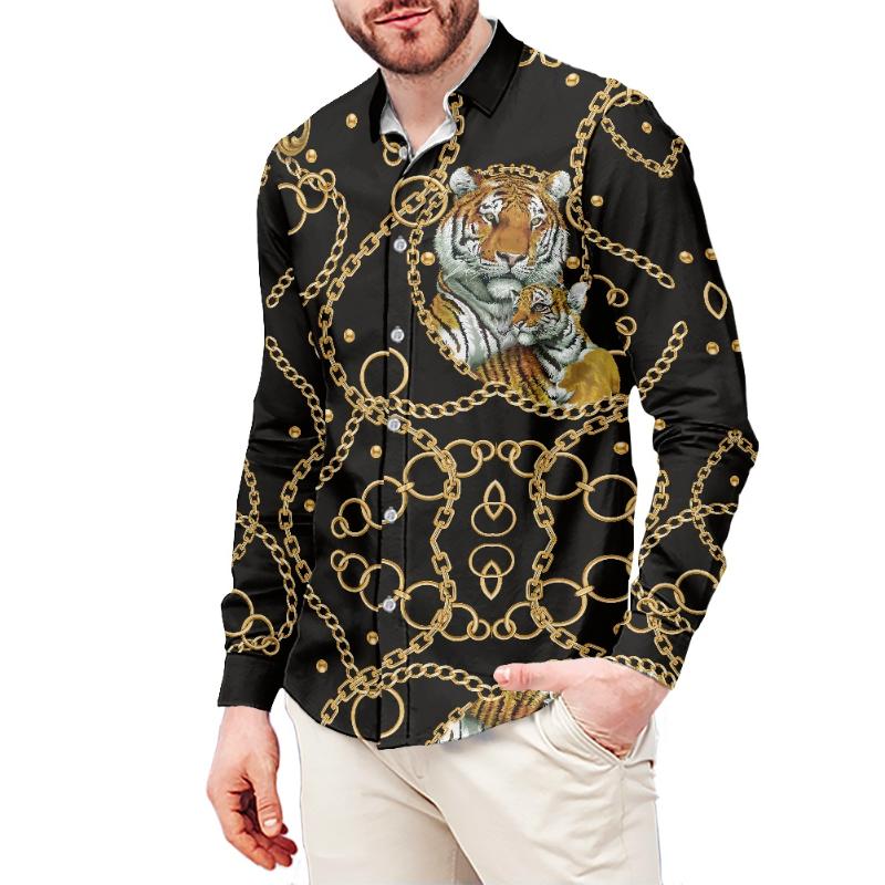 Men's Casual Shirts Premium Custom Wholesale Price Baroque Style Tiger Metal Chain Pattern Mens Long Sleeve Fashion Trendy Streetwear 1 MOQ, White;black
Men's Casual Shirts Premium Custom Wholesale Price Baroque Style Tiger Metal Chain Pattern Mens Long Sleeve Fashion Trendy Streetwear 1 MOQ, White;black