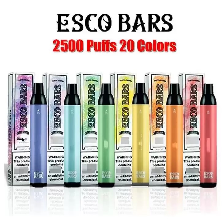 ESCO BARS Disposable E Cigarettes Device Kit 2500 Puffs 1000mAh Battery 8ml Mesh Coil Cartridge Pod Vape Pen
ESCO BARS Disposable E Cigarettes Device Kit 2500 Puffs 1000mAh Battery 8ml Mesh Coil Cartridge Pod Vape Pen