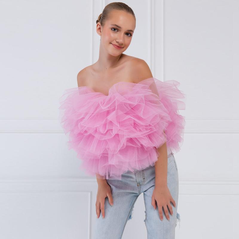 Women's Tanks & Camis Chic Tulle Tube Top Custom Made Strapless Women Puffy Tops Zipper Back Special Occasion Short Shirt Clothes, Black
Women's Tanks & Camis Chic Tulle Tube Top Custom Made Strapless Women Puffy Tops Zipper Back Special Occasion Short Shirt Clothes, Black