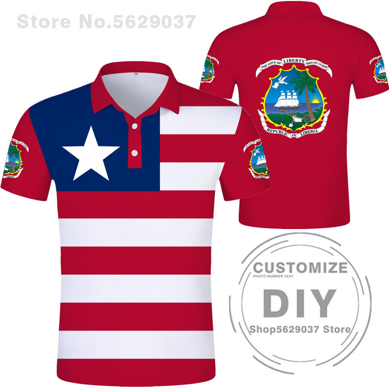 Liberia Polo Shirt Diy Free Custom Made Name Number Lbr Polo Shirt Nation Flag Lr Republic Liberian Country College Clothes 220608