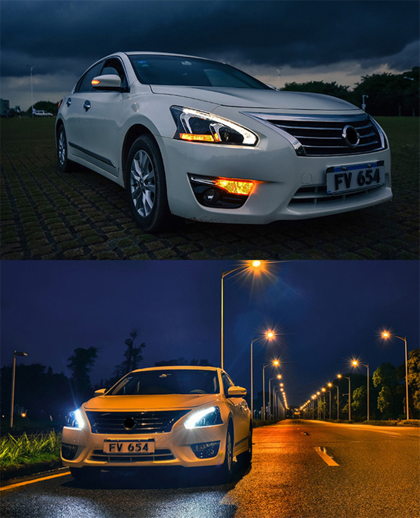 Cars Headlight For Nissan Teana 2013-20 15 Headlights LED DRL Running Lights Bi-Xenon Beam Fog Lights Angel Eyes Auto
