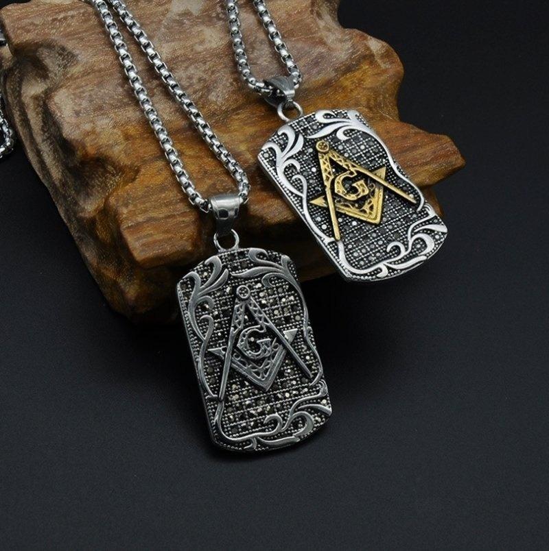 Pendant Necklaces Classic Fashion Men's Metal Rectangle Army Brand Masonic Retro Symbol Charm NecklacePendant
Pendant Necklaces Classic Fashion Men's Metal Rectangle Army Brand Masonic Retro Symbol Charm NecklacePendant