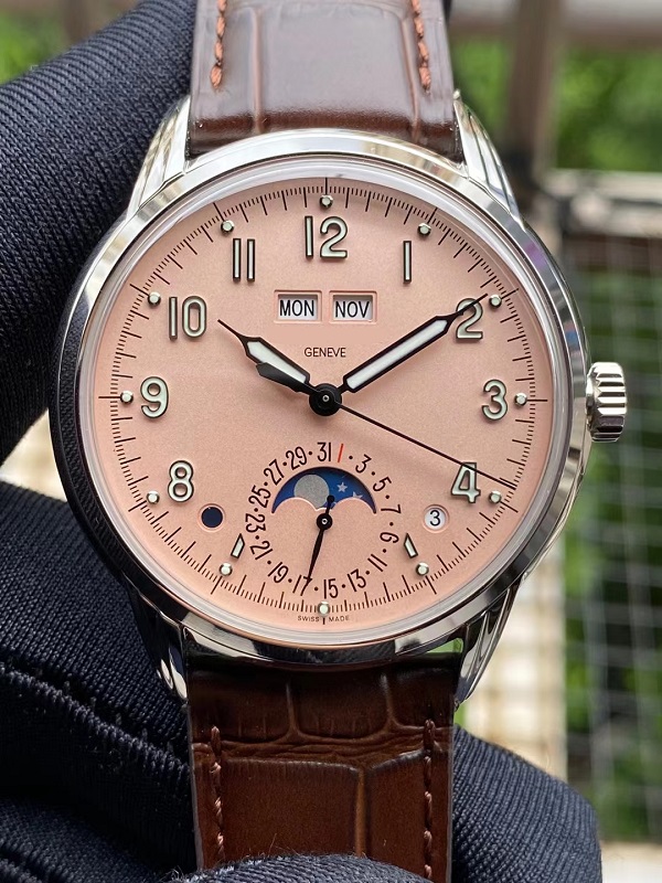 40mm men watch top quality wristwatch sapphire crystal waterproof genuine leather strap Grand Complication 5320G 1950 REF.1463 324SQ automatic movement classic, Brown
40mm men watch top quality wristwatch sapphire crystal waterproof genuine leather strap Grand Complication 5320G 1950 REF.1463 324SQ automatic movement classic, Brown