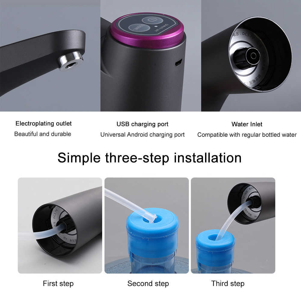 Portable Water Dispenser Household Water Pump USB Charging Switch Drinking Bottle Auto Electric Tools