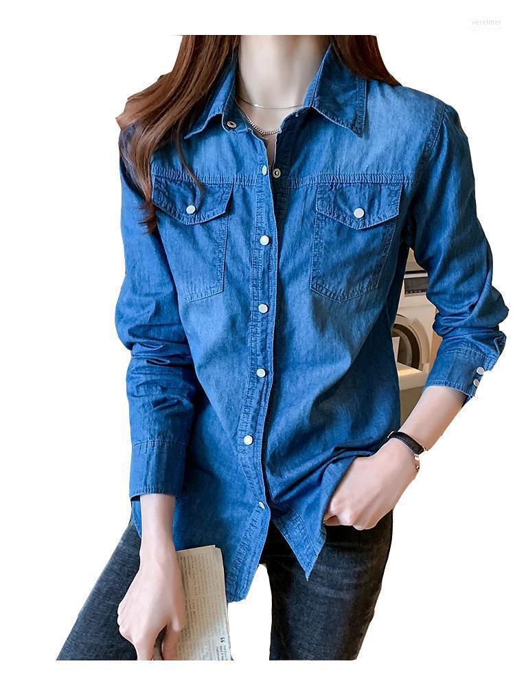 Women' Blouses & Shirts Denim Shirt Women 2022 Spring And Autumn Thin Bottoming Jacket Trend Vere22, Blue
Women' Blouses & Shirts Denim Shirt Women 2022 Spring And Autumn Thin Bottoming Jacket Trend Vere22, Blue