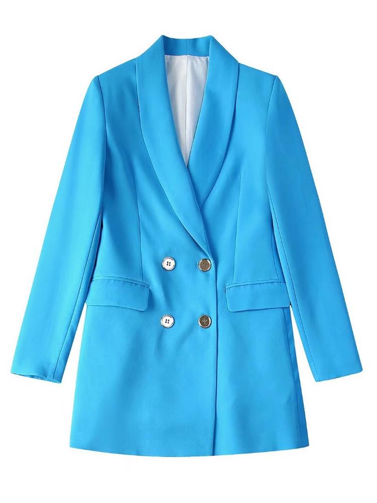 Women's Suits & Blazers Evfer Womens Spring Autumn Fashion Double Breasted Long Blue Girls V-Neck Sleeve Straight Solid Jackets OutwearWomen
Women's Suits & Blazers Evfer Womens Spring Autumn Fashion Double Breasted Long Blue Girls V-Neck Sleeve Straight Solid Jackets OutwearWomen