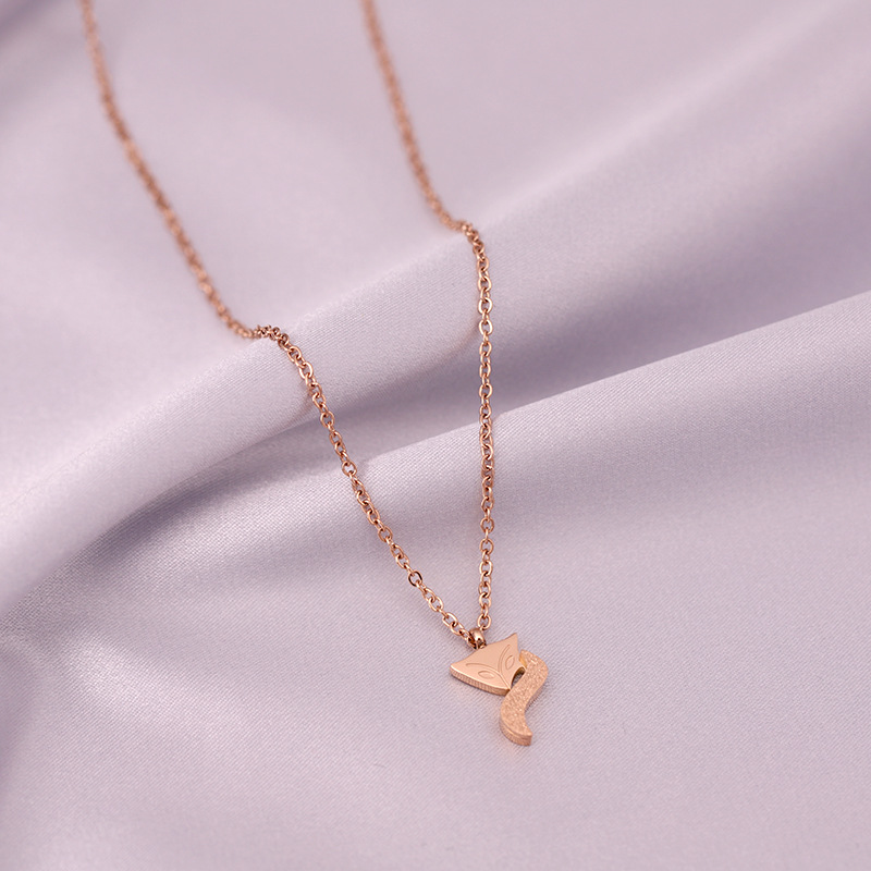 New Fashion Rose Gold Stainless Steel Love Star Circle Pendant Necklace for Women Gift