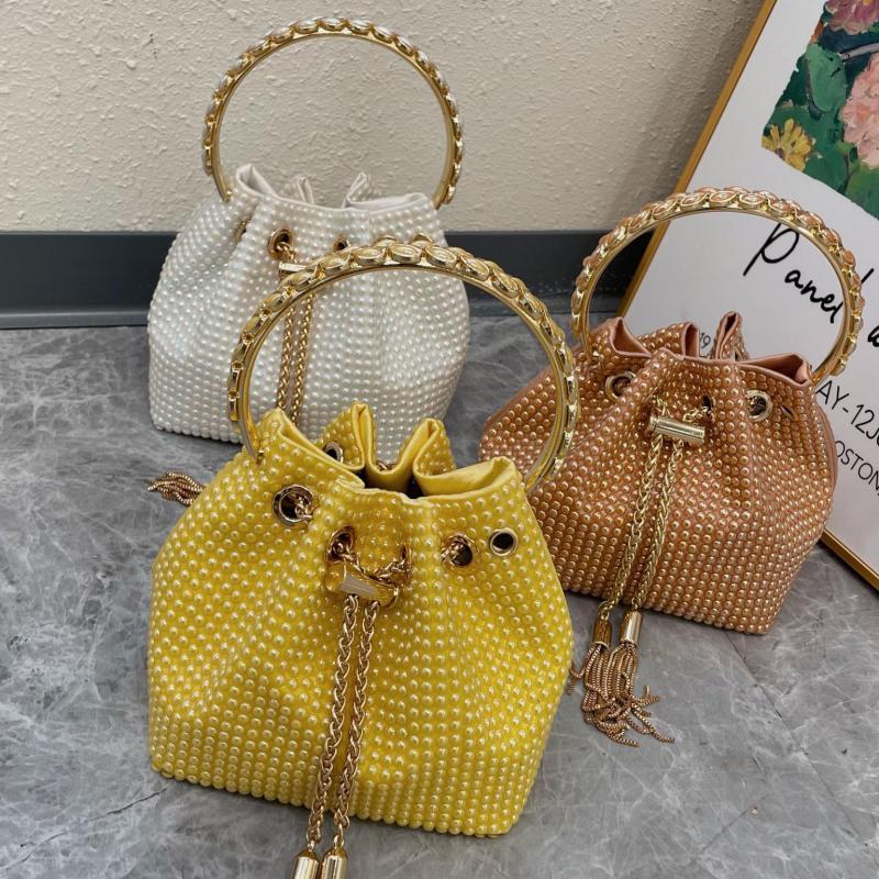 Evening Bags Shiny Dia-encrusted Rhinestones Messenger Water Ladies Bucket Bag Full Of Dias Shoulder Bright Dia HandbagEvening