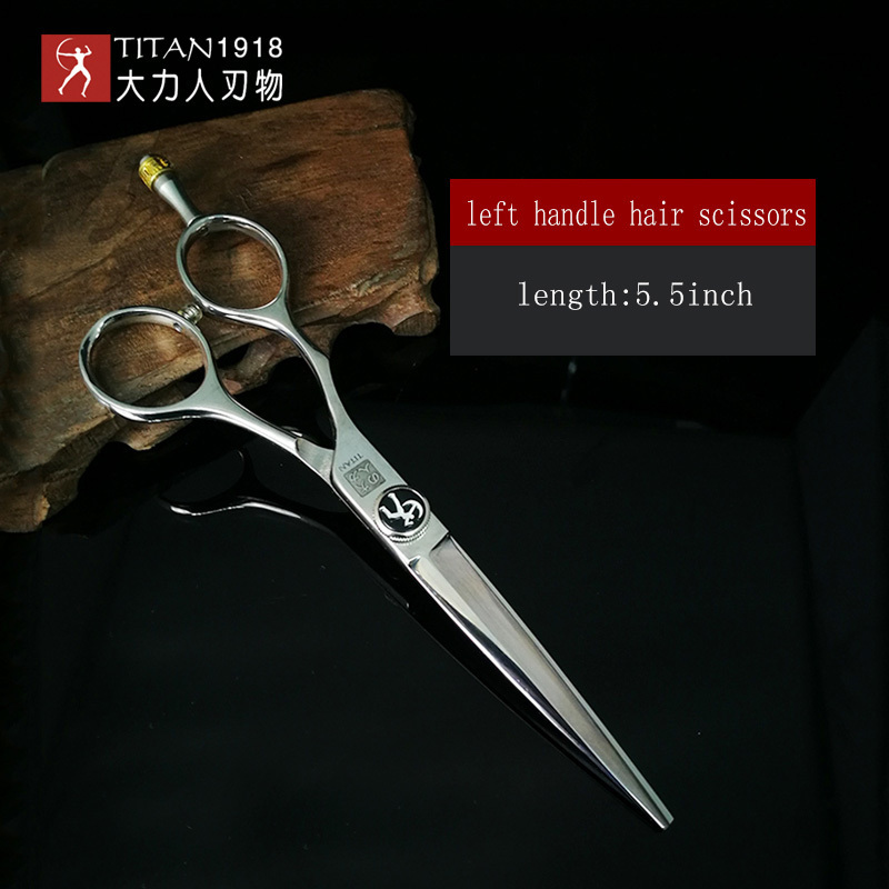 titan hair kit shears barber professional 5.5,6.0inch left handed set of scissors 220317