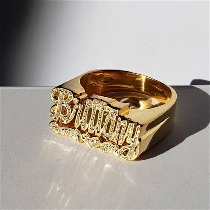 Custom rings handcrafted design personalized men name ring Christmas gift Initial rings 220817