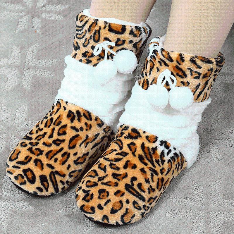 Slippers Women Sock Leopard Plush Warm House Winter Pom Fluffy Floor Unisex Soft Sole Non Slip, Black
Slippers Women Sock Leopard Plush Warm House Winter Pom Fluffy Floor Unisex Soft Sole Non Slip, Black