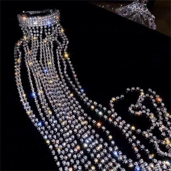 Shine Full Rhinestone Hairpins for Women Bijoux Long Tassel Crystal Hair Accessories Wedding Banquet Jewelry GC984