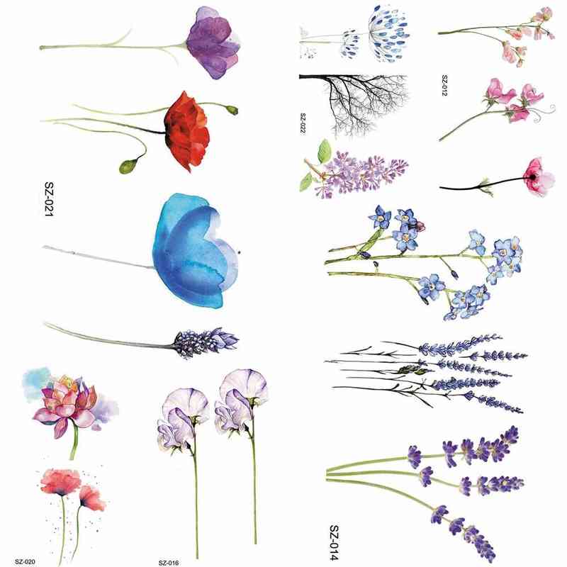 NXY Temporary Tattoo Yuran Flash Lovely Lavender Flower Stickers Kids Arm Lotus Cartoon Children Art Fake Tatoos Women Xmas