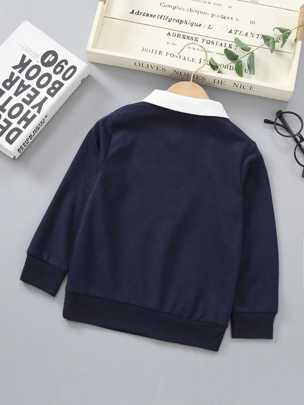 Toddler Boys Striped Taped Patched Sweatshirt SHE