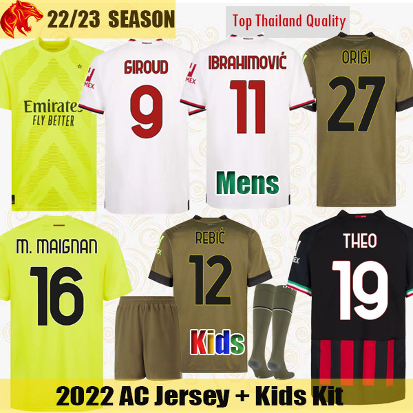 22 23 AC Milan Soccer Jerseys IBRAHIMOVIC 2022 ORIGI REBIC BRAHIM THEO Football Shirt Men Kids, 2223 home
22 23 AC Milan Soccer Jerseys IBRAHIMOVIC 2022 ORIGI REBIC BRAHIM THEO Football Shirt Men Kids, 2223 home