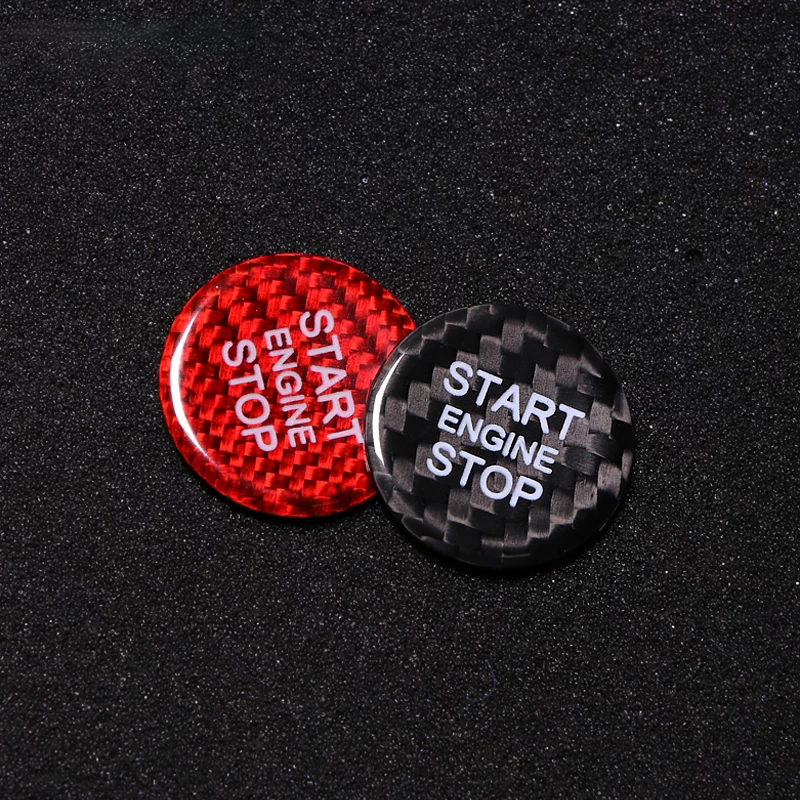 Carbon Fiber Car Engine Start Stop Button Trim Sticker For Audi A3 A4 A5 A6 C5 C6 Q5 Q7 S3 S6 S7 Key Ring Car Accessories Parts