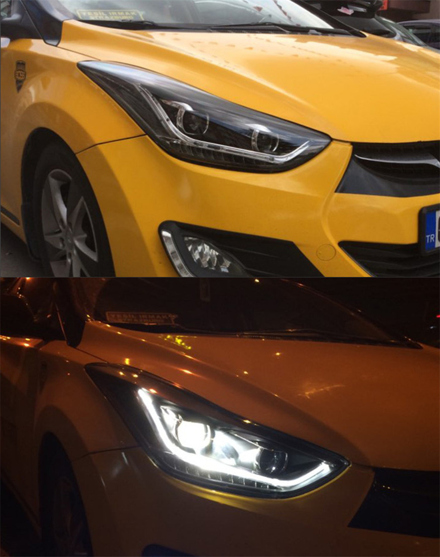 LED Head Lights For Hyundai Elantra Front Headlights 20 11-20 16 Upgrade LED Daytime Light DRL Headlamp
