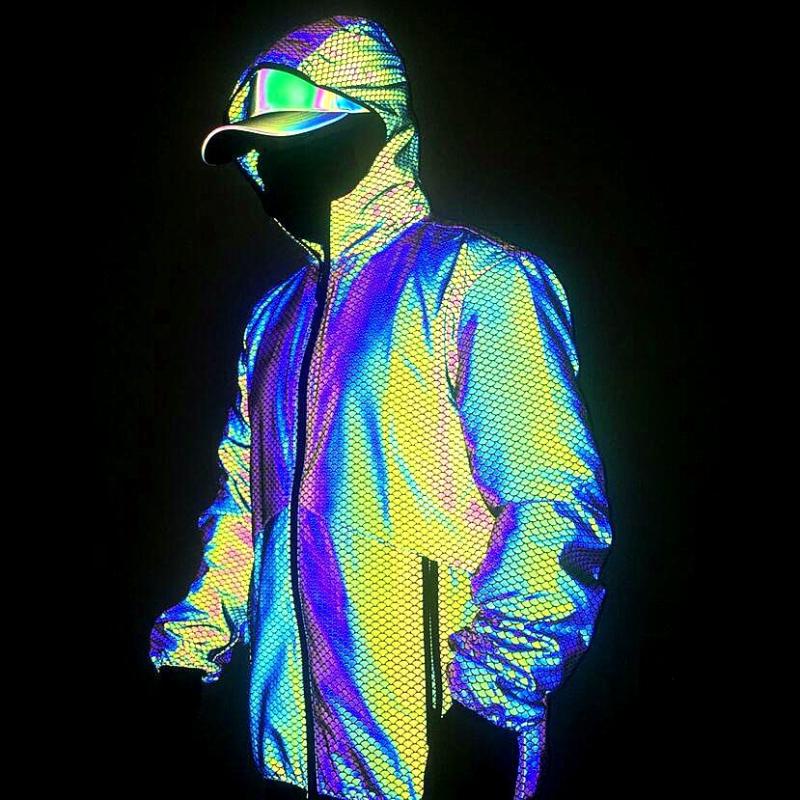 Men's Jackets Male Female Colorful Reflective Jacket Fish Scale Luminous Casual Spring Autumn Fashion Hip Hop Night Club TideMen's, Black
Men's Jackets Male Female Colorful Reflective Jacket Fish Scale Luminous Casual Spring Autumn Fashion Hip Hop Night Club TideMen's, Black