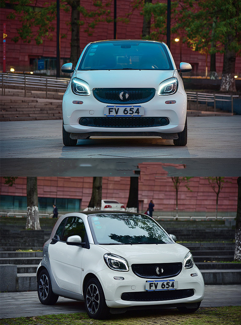 All LED head lamp For Smart LED headlights assembly 15-18 W453 high beam turn signal bifocal lens lights