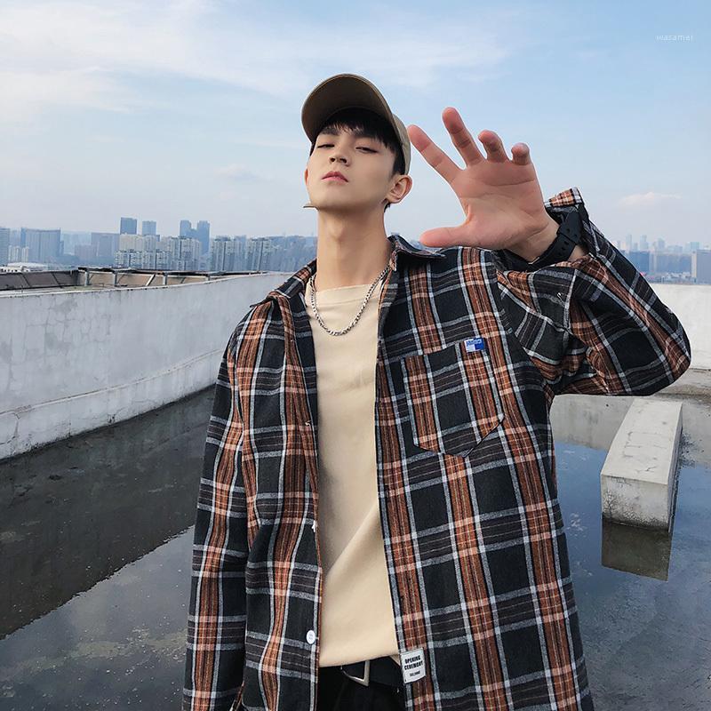 Autumn Korean Long-sleeved Plaid Men's Campus Harajuku Lapel Literary Loose Casual Large Size Shirt Streetwear Shirts, Orange grid
Autumn Korean Long-sleeved Plaid Men's Campus Harajuku Lapel Literary Loose Casual Large Size Shirt Streetwear Shirts, Orange grid