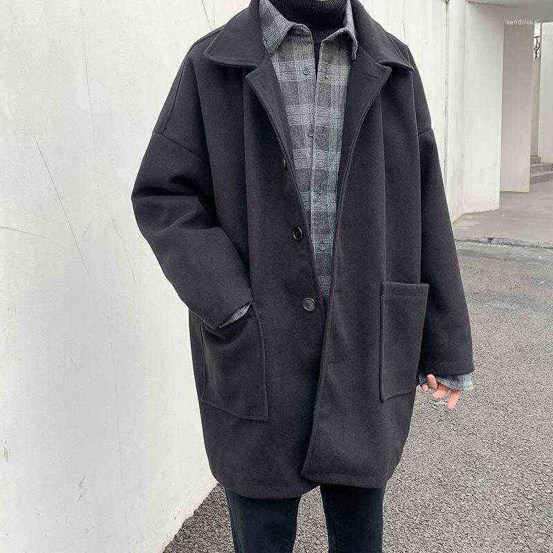 Men's Wool & Blends Mid-length Woolen Coat Men Fashion Casual Oversized Streetwear Korean Loose Jacket Mens Overcoat M-2XL Kend22 T220810, Black
Men's Wool & Blends Mid-length Woolen Coat Men Fashion Casual Oversized Streetwear Korean Loose Jacket Mens Overcoat M-2XL Kend22 T220810, Black