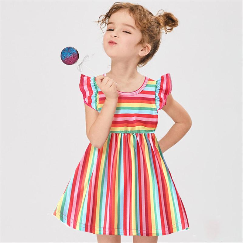 Girl's Dresses Fashion Baby Toddler Girl Dress O-neck Beach For Girls Short Sleeve Princess Stripe Rainbow Clothing 2022Girl's, As pic
Girl's Dresses Fashion Baby Toddler Girl Dress O-neck Beach For Girls Short Sleeve Princess Stripe Rainbow Clothing 2022Girl's, As pic