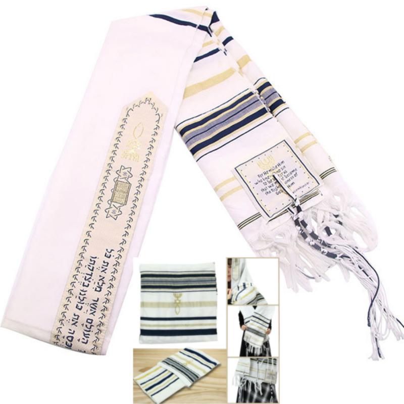 Scarves Tallit Prayer Shawl Israel 55x180cm Polyester Talit Zipper Bag Tallis Israeli Praying Scarfs Priez Wraps Talis