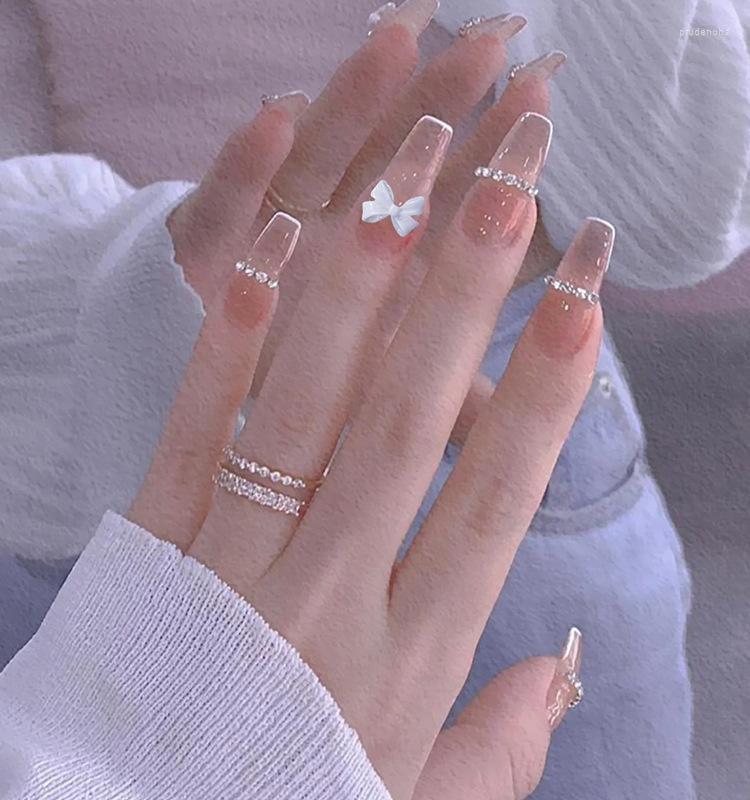 False Nails 24PCS Fake Nail Reusable Exqusite Rhinestone Decor Girl Long Paragraph Full Cover Tips Artificial Art Patch Prud22, 20
False Nails 24PCS Fake Nail Reusable Exqusite Rhinestone Decor Girl Long Paragraph Full Cover Tips Artificial Art Patch Prud22, 20