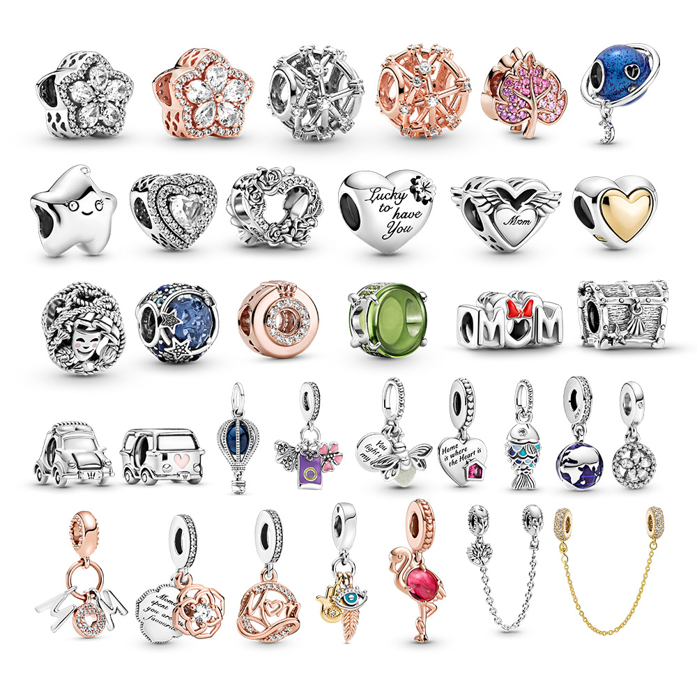 New silver Charm Stars and moon CZ Beads fit Pandora bracelet necklace for diy jewelry Couple
New silver Charm Stars and moon CZ Beads fit Pandora bracelet necklace for diy jewelry Couple