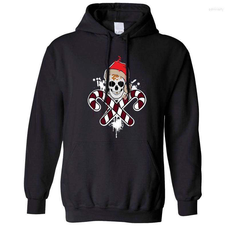 Men' Hoodies & Sweatshirts Skull And Candy Canes Christmas Hoodie Pirate Santa Xmas Crossbones HoodedMen' Patr22, Black