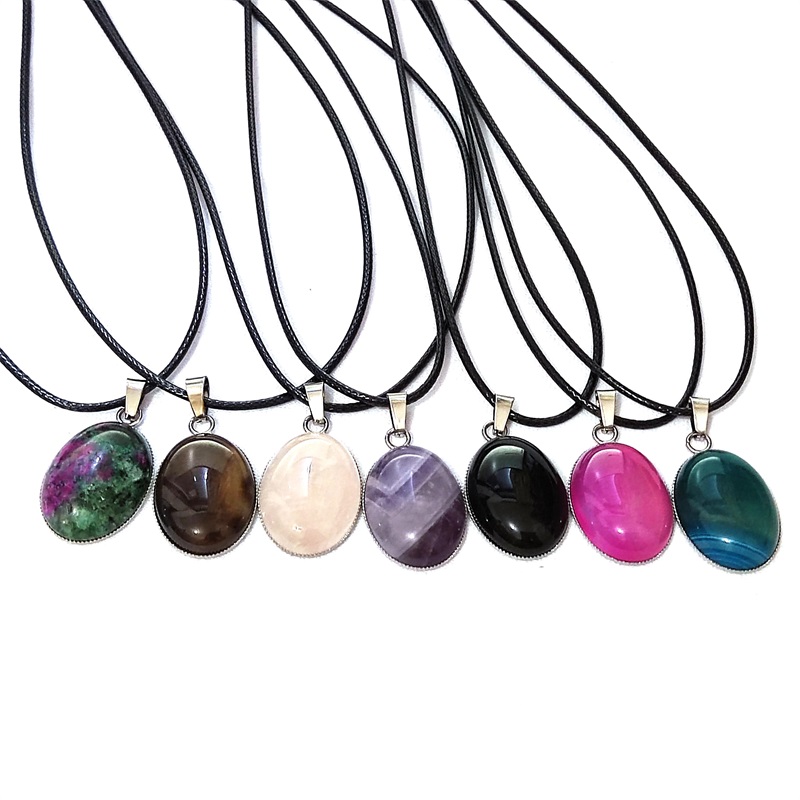 Oval Reiki Stones Turquoise Pink Quartz Charms Pendant Leather Necklace for Women Men Gift Accessories
Oval Reiki Stones Turquoise Pink Quartz Charms Pendant Leather Necklace for Women Men Gift Accessories