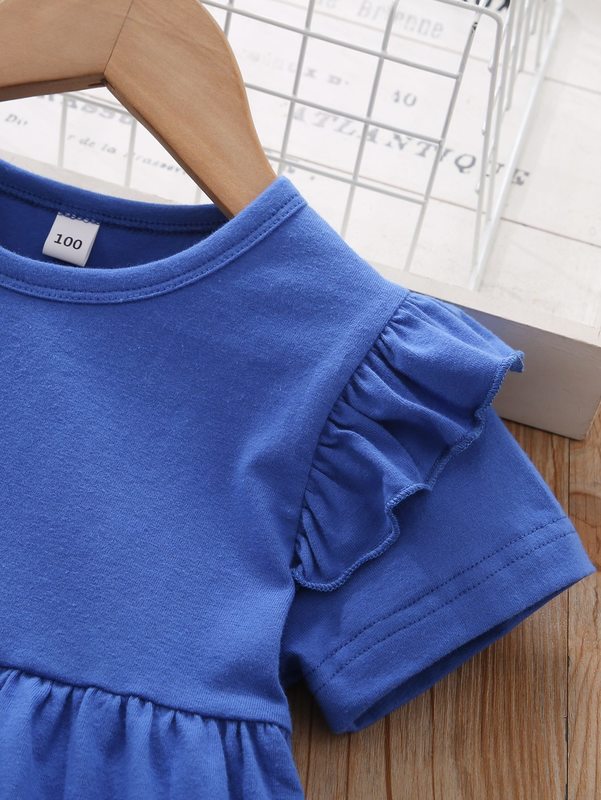 Toddler Girls Ruffle Trim Top & Tropical Print Shorts SHE