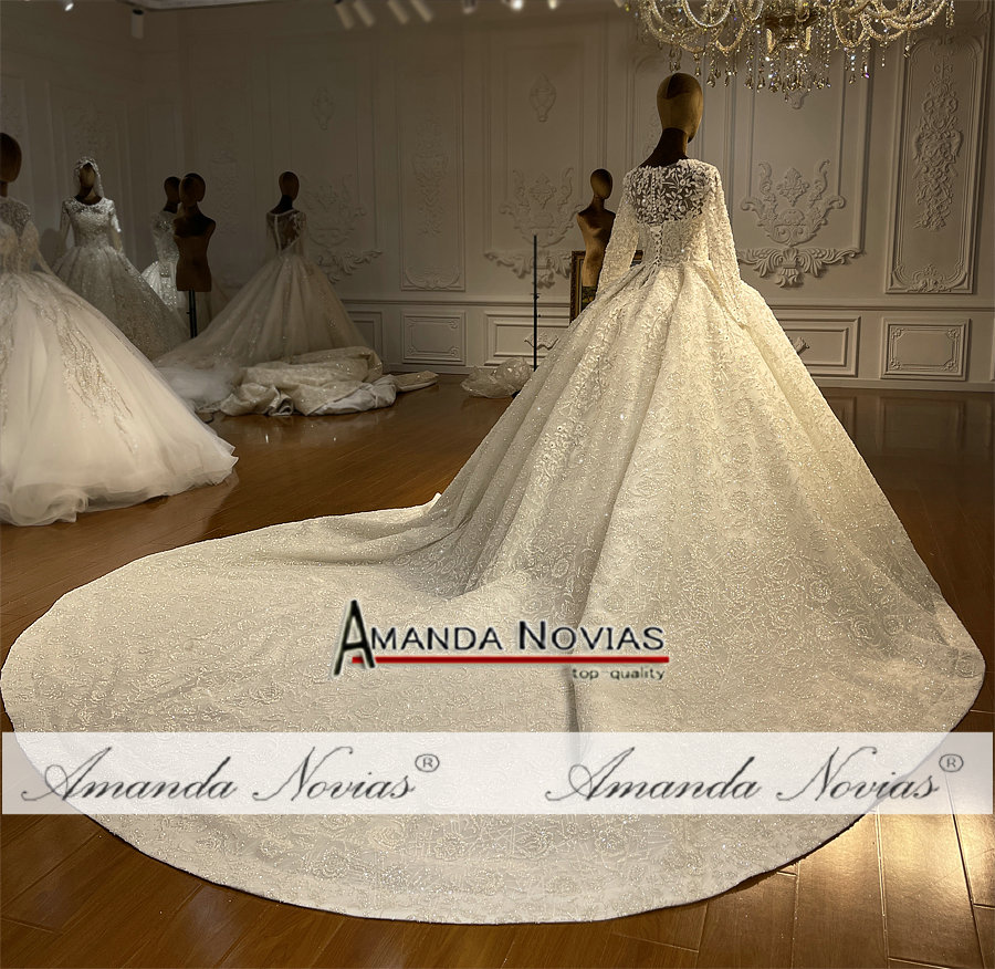Long Modest Sleeve A E Lace Wedding Dresses Arabic Appliqued Bridal Gowns With Court Train Plus Size Maternity Dress