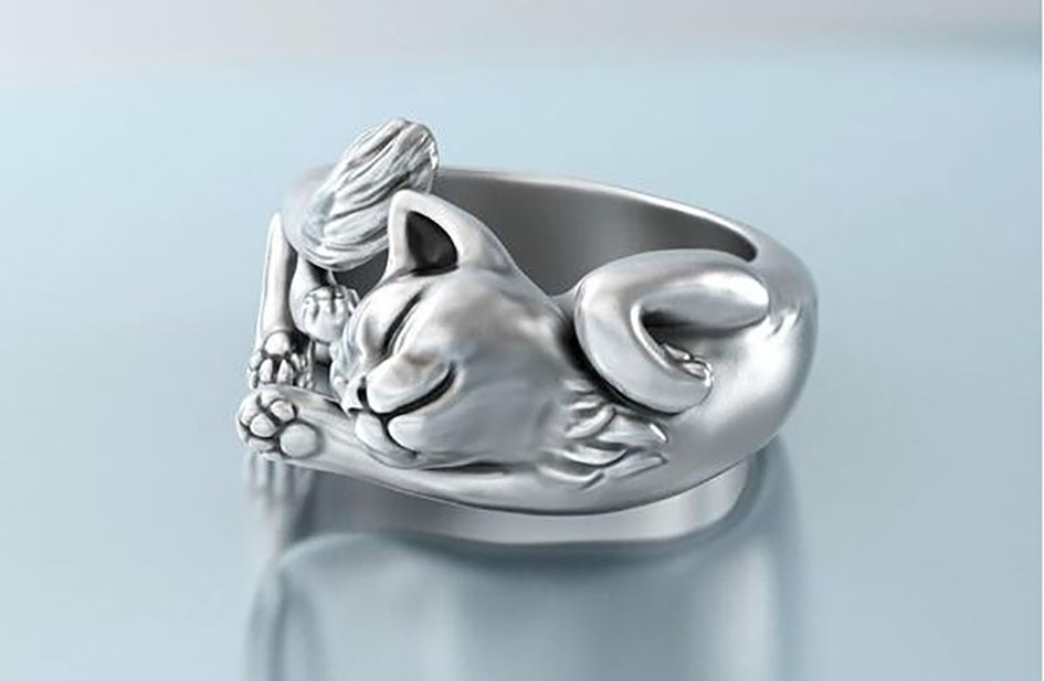 Vintage Cat Rings Women Jewelry Birthday Gift Trendy Open Size 925 Sterling Silver Ring Girl Party Accessores GC892