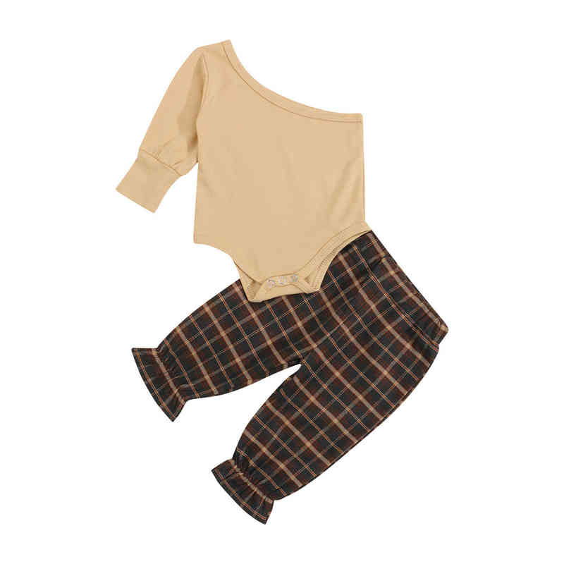 Citgeett Autumn Kids Baby Girls Suit Set Solid Color One-Shoulder Long Sleeve Romper with Plaid Pants Spring Clothing J220712, Red
Citgeett Autumn Kids Baby Girls Suit Set Solid Color One-Shoulder Long Sleeve Romper with Plaid Pants Spring Clothing J220712, Red