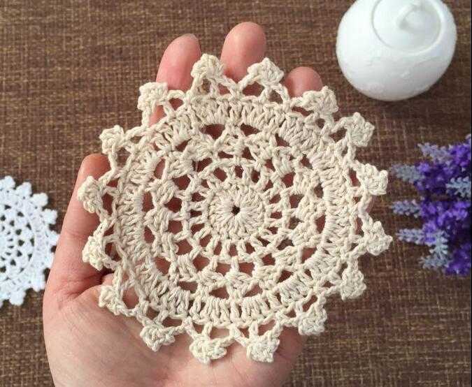 10CM cotton lace table place mat cloth pad crochet cup glass coaster placemat doilies mug holder dining kitchen tableware Factory
