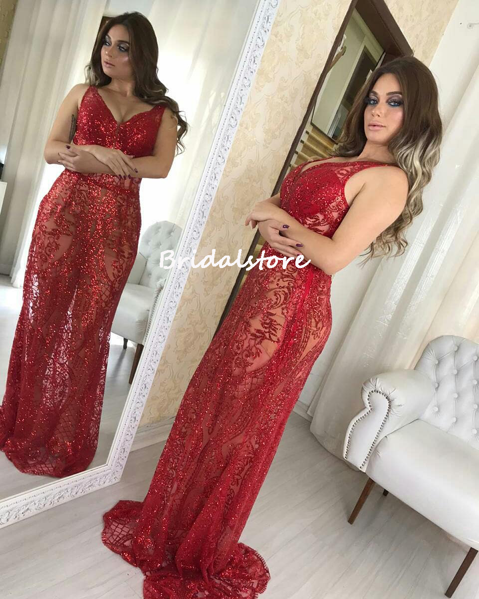 Shiny Gold Sequin Prom Dresses 2022 Sexy V Neck Sparkle Mermaid Evening Gowns Floor Length Backless Night Party Pageant Occasion Party Dress Robes De 