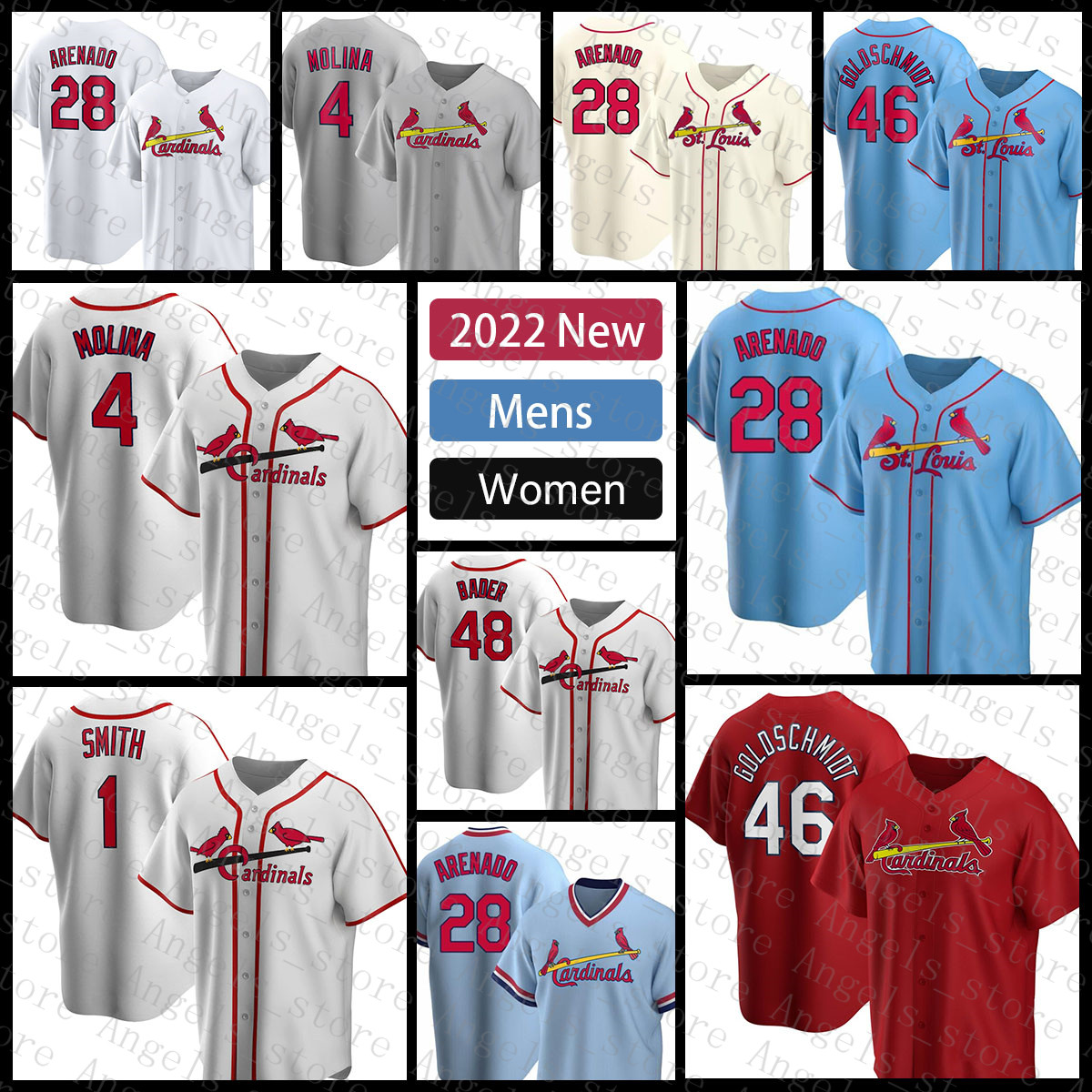 St. Louis''Mens Cardinals''Women Baseball Jersey 28 Nolan Arenado Yadier Molina Paul Goldschmidt Ozzie Smith Dylan Carlson Harrison Bader, Custom(hongque-fugu