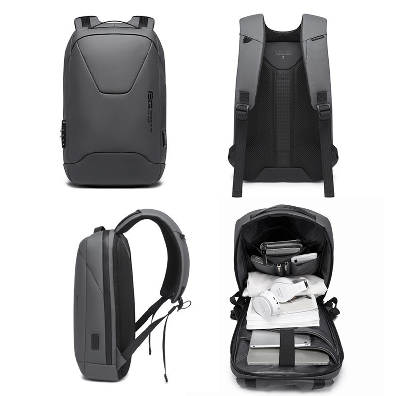 BANGE Men Anti Theft Waterproof Laptop Backpack 15.6 Inch Daily Work Business School back pack mochila for Male 220329