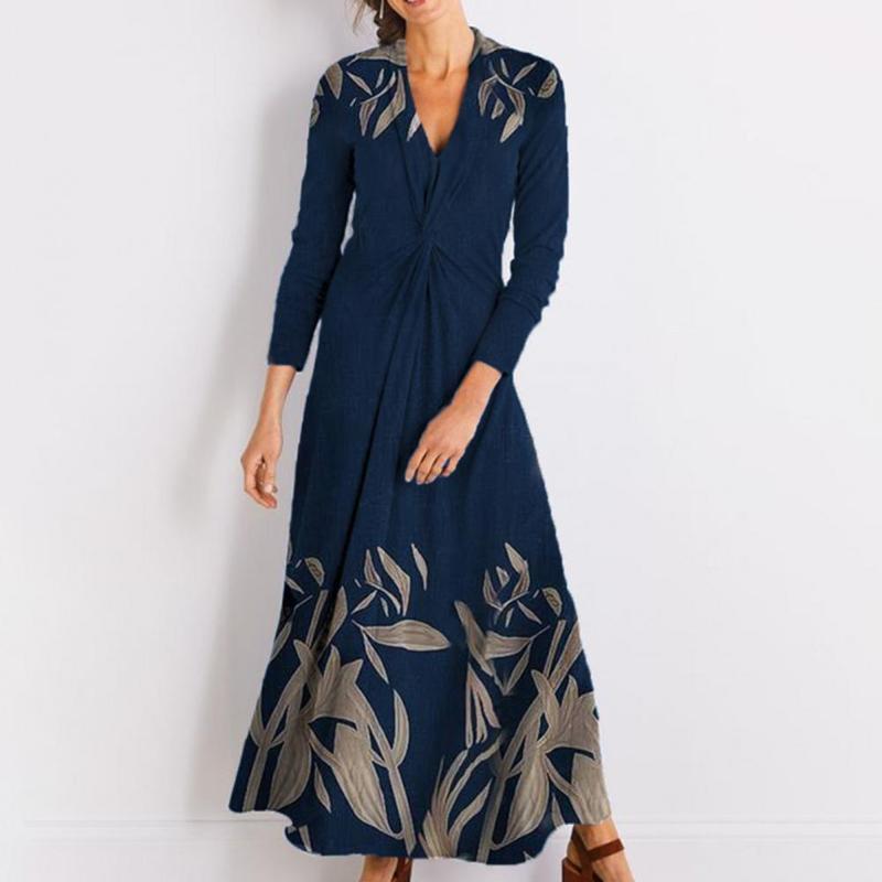 Casual Dresses Elegant Robe Femme Loose Hem Long Sleeve Maxi Dress Twist Knot Floral Print Women Autumn 2022 Streetwear, Khaki
Casual Dresses Elegant Robe Femme Loose Hem Long Sleeve Maxi Dress Twist Knot Floral Print Women Autumn 2022 Streetwear, Khaki